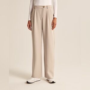 Abercrombie & Fitch Tailored Relaxed Straight Leg Pant Taupe Size 30|10L Trouser